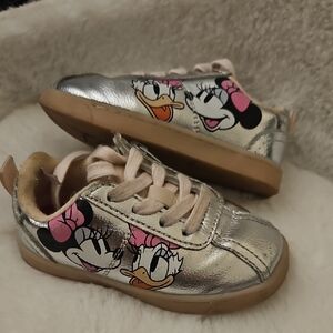 Disney Silver Sneakers with Pink and Brown Accents